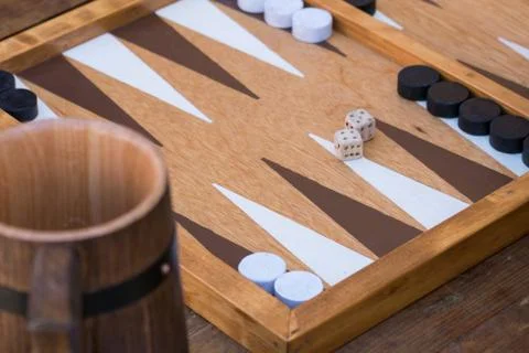 Traditional backgammon game Stock Photos