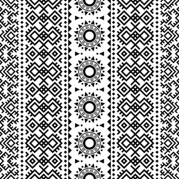 Traditional background of seamless ethnic pattern motif design illustration v Stock Illustration