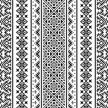 Traditional background of seamless ethnic pattern motif design illustration v Stock Illustration