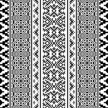 Traditional background of seamless ethnic pattern motif design illustration v Stock Illustration