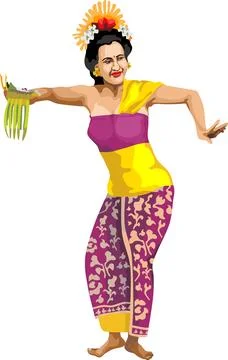 Traditional Bali Dancer Stock Illustration