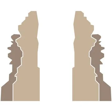 Traditional Balinese Split Gate Building Stock Illustration
