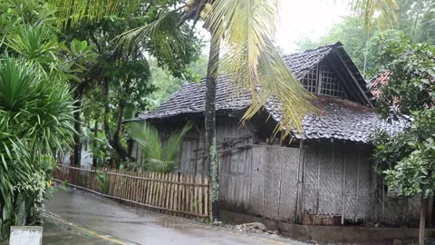 Traditional bamboo house in Java, Indonesia. Bamboo house Stock Footage 296782632