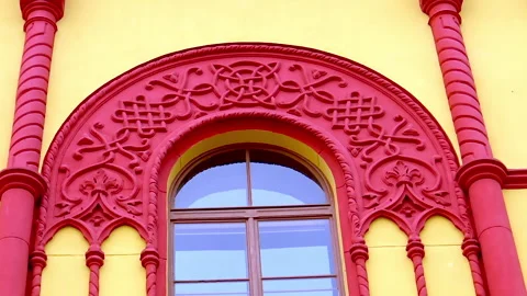Traditional bas relief decorations at old building. Stock Footage 168447751