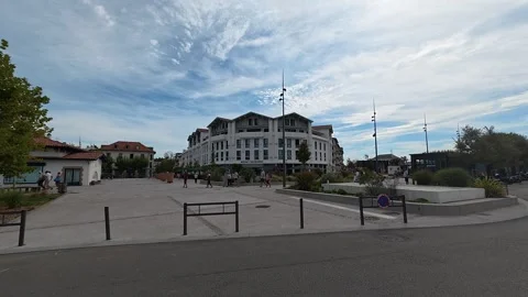 Traditional Basque style architecture in Saint-Jean-de-Luz. France Stock-Footage 344765508