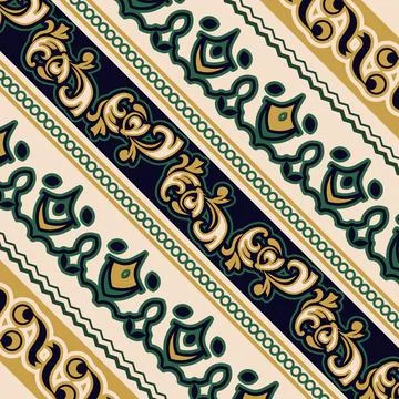 Traditional batik indonesia pattern art illustration Stock Illustration