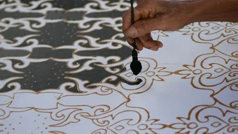Traditional Batik Maker. 4K Stock Footage 164831067