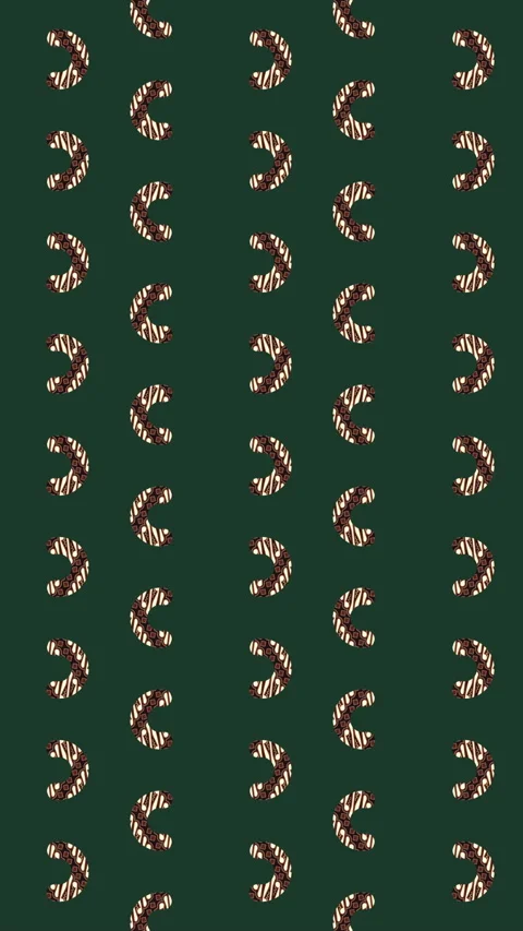 Traditional Batik Pattern Seamless Loop on Dark Green Background Stockbeeldmateriaal 330922619
