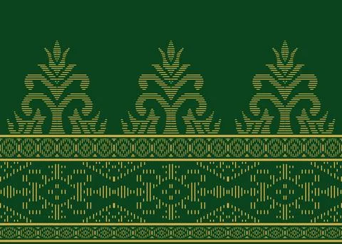 Traditional batik pattern vector illustration. Stock Illustration