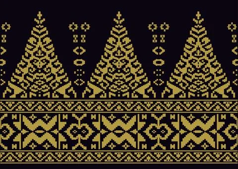 Traditional batik pattern vector illustration. Stock Illustration