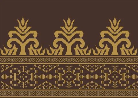 Traditional batik pattern vector illustration. 스톡 일러스트