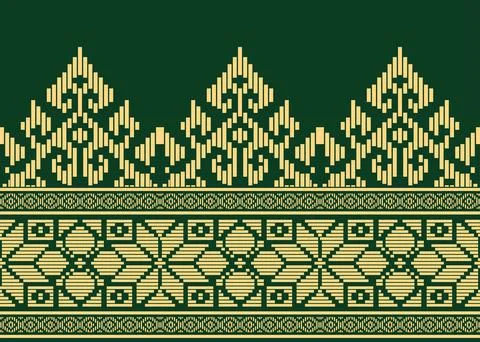 Traditional batik pattern vector illustration. 스톡 일러스트