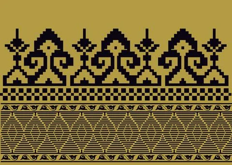 Traditional batik pattern vector illustration. Stock Illustration