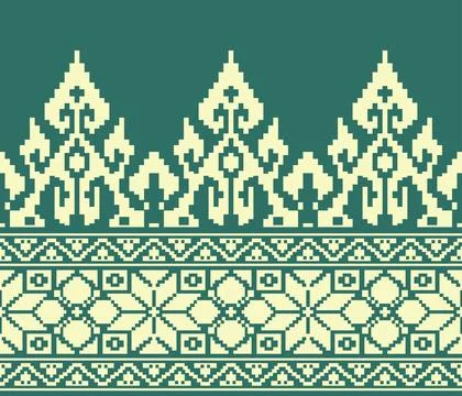 Traditional batik pattern vector illustration. Stock Illustration