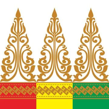 Traditional batik pattern vector ornament. 스톡 일러스트