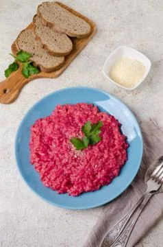 Traditional beetroot risotto Foto stock