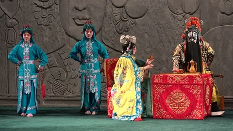 Traditional Beijing (Peking) opera performance in China Stock Footage