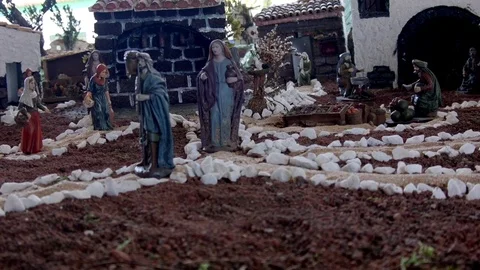 Traditional Bethlehem, Chrismas Representation Typical For Spain Video stock 70663067