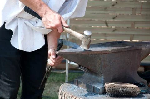 A traditional blacksmith at work Stock Photos