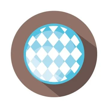 Traditional blue checkered pattern block and flat icon Stock Illustration
