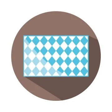 Traditional blue checkered pattern shape block and flat icon Illustrazione stock