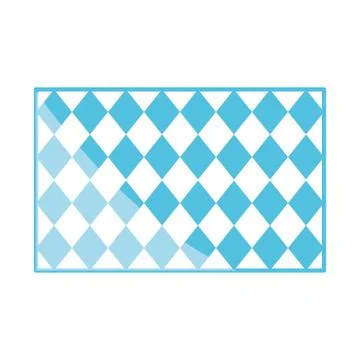 Traditional blue checkered pattern shape flat icon design Stock Illustration