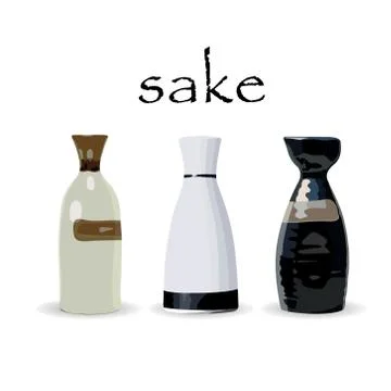 Traditional bottle of sake Stock Illustration
