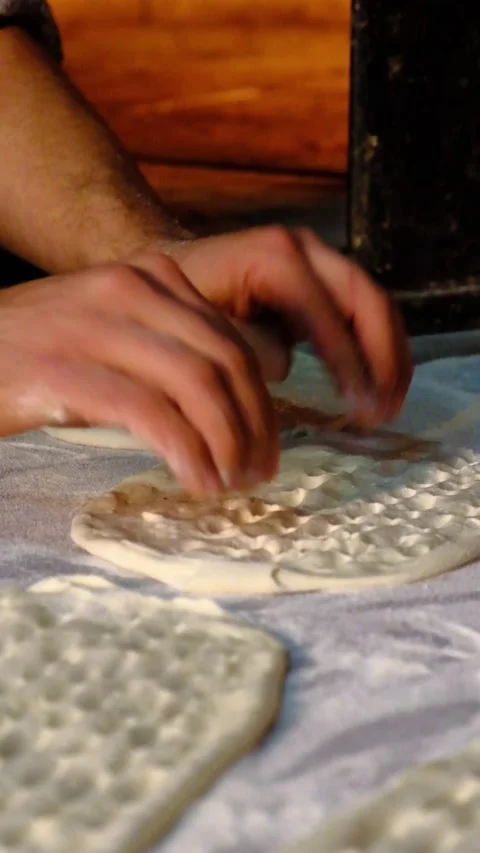 Traditional bread making in stone oven Stock Footage 228066352