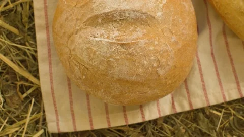 Traditional bread on a towel Video stock 137058918