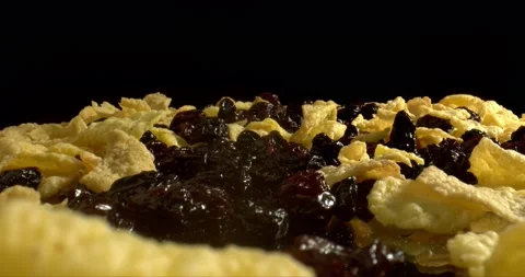 Traditional breakfast made from processed cereal grains, close up. Concept of Stock Footage 146798852
