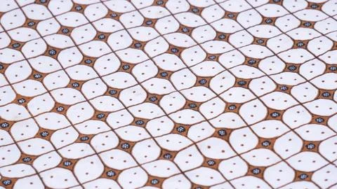 Traditional Brown And White Pattern Fabric Background 写真素材