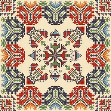 Traditional Bulgarian embroidery vector pattern Stock Illustration