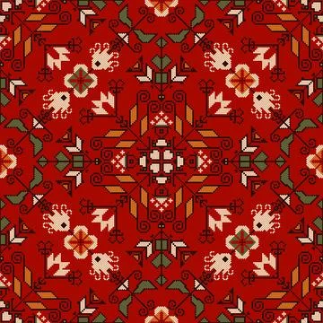 Traditional Bulgarian embroidery vector pattern 库存插图
