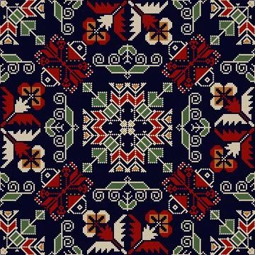 Traditional Bulgarian embroidery vector pattern 库存插图