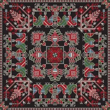 Traditional Bulgarian embroidery vector pattern 库存插图