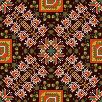 Traditional Bulgarian embroidery vector pattern 库存插图
