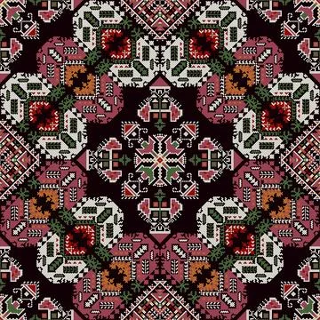 Traditional Bulgarian embroidery vector pattern 库存插图