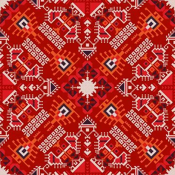 Traditional Bulgarian embroidery vector pattern 库存插图