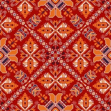 Traditional Bulgarian embroidery vector pattern 库存插图