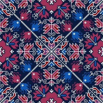 Traditional Bulgarian embroidery vector pattern 库存插图