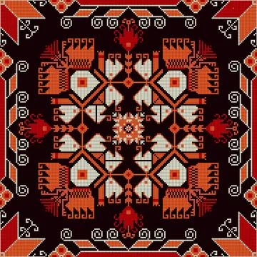 Traditional Bulgarian embroidery vector pattern 库存插图
