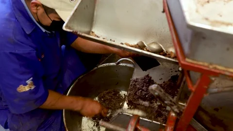Traditional cacao production process machine in mexico Stock Footage 231063124
