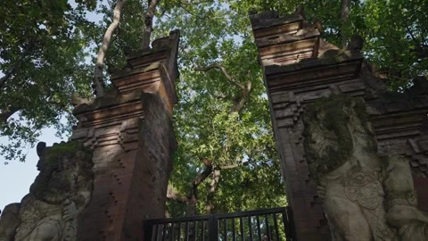 A traditional candi bentar split gateway temple Sanur Beach, Bali Stock Footage 308314664