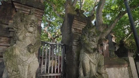 A traditional candi bentar split gateway temple Sanur Beach, Bali Stock Footage 308314748