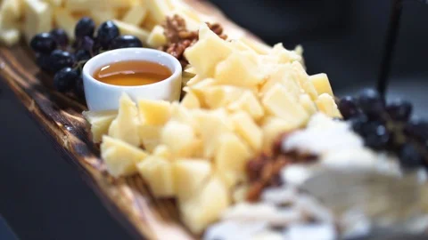 Traditional cheese platter. Stock Footage 116259490