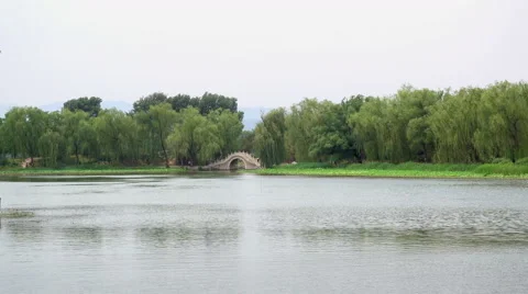 Traditional Chinese bridge Stock Footage 65216845