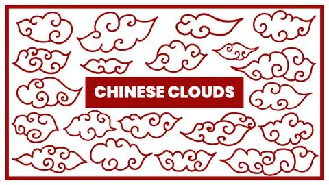 Traditional Chinese cloud vector illustration Stock Illustration