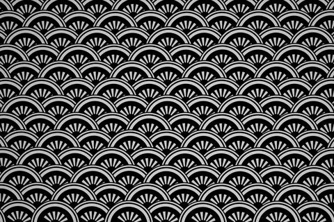 Traditional chinese fish scale  pattern background 3D render. Illustrazione stock