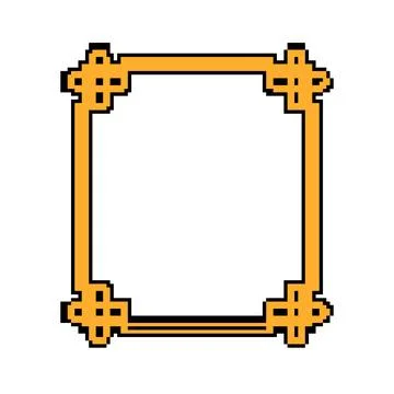 Traditional chinese frame border pixel art vector illustration Stock Illustration