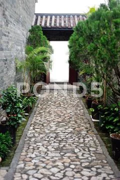 Traditional chinese garden path Stock Photos